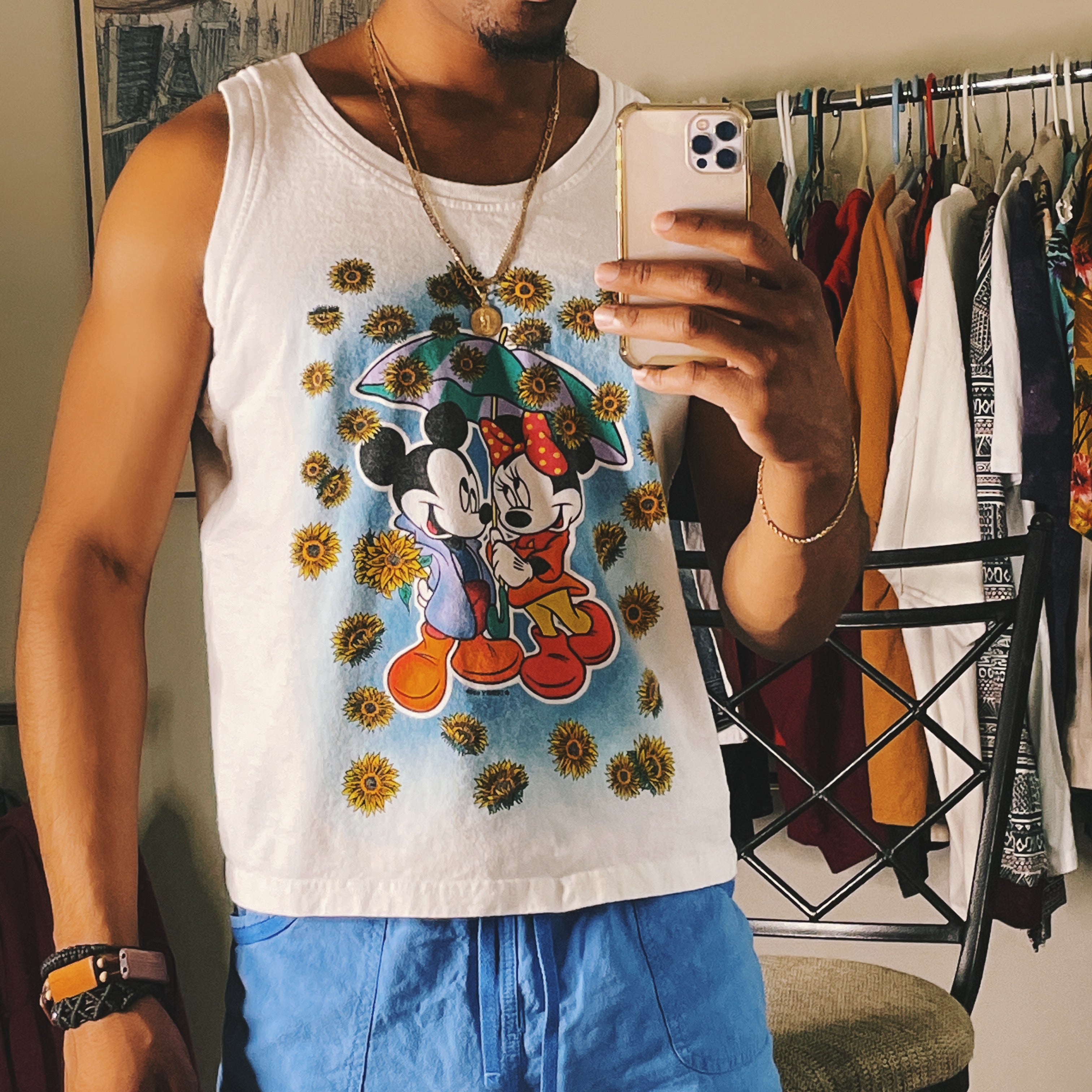 Mickey Mouse floral tank middrift